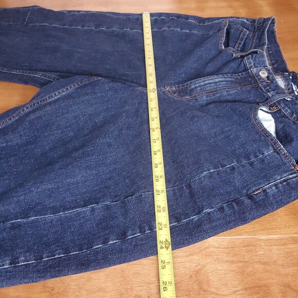 Old Navy High Rise Barrel Leg Jeans Size 16 Dark Wash 34 x 24 Baggy 672551 - Picture 10 of 12